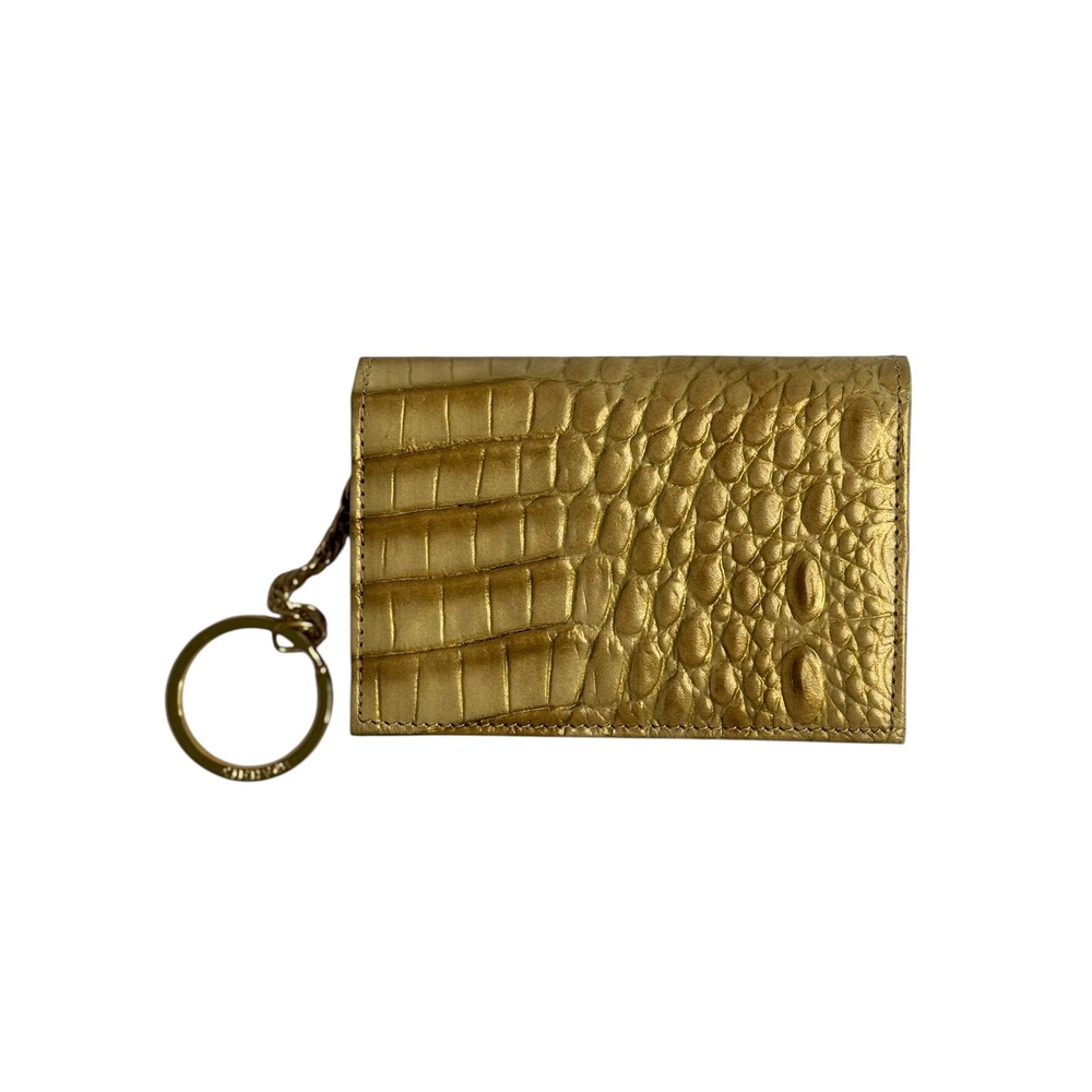 Brahmin Gold Croc-Embossed Key & Card Holder